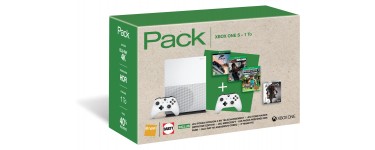 Darty: Xbox One S 1To + 2e manette + 2 jeux & 1 Blu-ray Blu-Ray Assassin's Creed à 299€