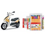 Stabilo: 1 scooter Piaggio Fly 50 4T blanc habillage STABILO à rayures oranges à gagner