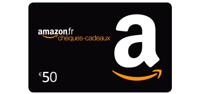 Amazon: Recevez 10€ pour l'achat d'un chèque cadeau d'une valeur de 50€