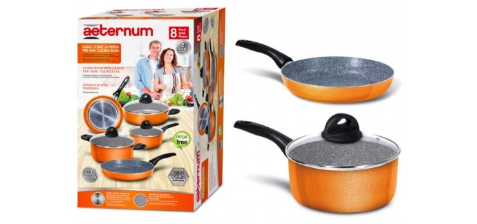 Auchan: Batterie de cuisine Induction BIALETTI Simplicity 8 pièces Orange à 49,90€