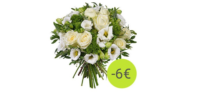 Aquarelle: Le bouquet de saison blanc et vert à -6 €