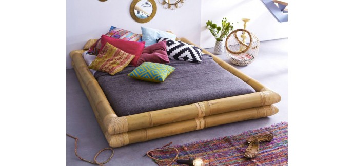 Delamaison: Lit futon en bambou 160x200 Balyss en soldes à 399€