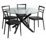 Delamaison: Ensemble Table à manger ronde + 4 chaises en métal en soldes à 118,15€