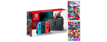 Boulanger: Pack Nintendo Switch + Splatoon 2 et Mario Kart 8 Deluxe à 394,99€