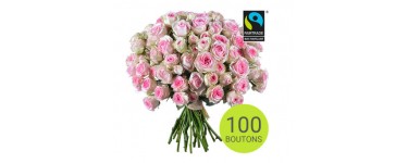 Aquarelle: Le bouquet de 100 roses romantiques à 25 € au lieu de 35 €
