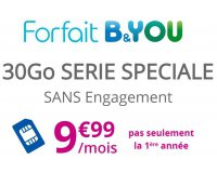 Bouygues Telecom: Forfait mobile appels, SMS et MMS illimités + 30Go d'Internet à 9,99€/mois