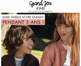 Kiabi: 3 ans d'habillement de votre enfant gratuits et 30€ chaque jour à gagner