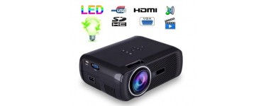 Fnac: Mini vidéoprojecteur portable LED 1000 Lumens HD Carte SD USB Noir à 99,99€