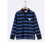 Cyrillus: Polo rugby garçon rayé marine/bleu à 29,90€ au lieu de 34,90€