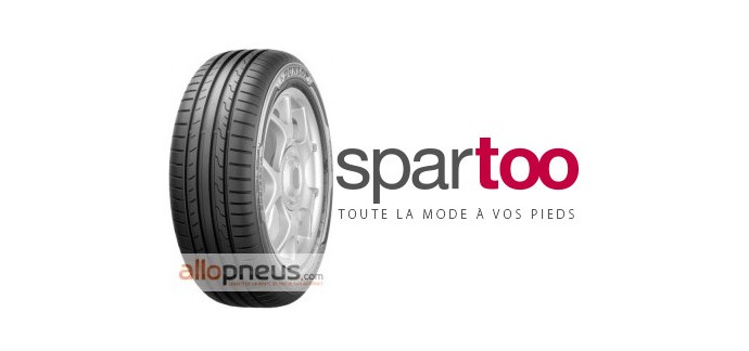 Allopneus: Jusqu'à 80€ offerts en avoir chez Spartoo pour l'achat de pneus auto Dunlop