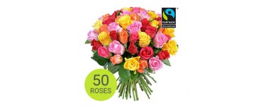 Aquarelle: Le bouquet de 50 roses à 26,50 € au lieu de 34,50 €