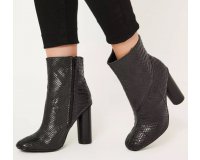 Missguided: -63% sur les bottines noires à talon effet serpent (tailles 37, 39 et 40)