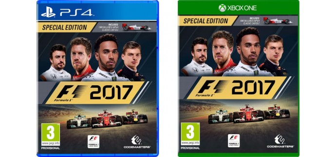 L'Équipe: 10 jeux "F1 2017" à gagner (5 sur PS4, 5 sur Xbox One)
