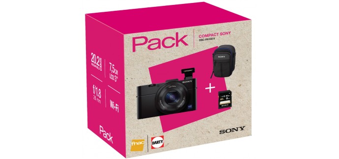 Darty: Appareil photo compact SONY pack DSC-RX100 II noir à 399€ au lieu de 499€