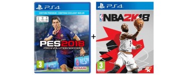 Auchan: 30€ de remise pour l'achat simultané de PES 2018 et NBA 2K18 sur PS4 ou Xbox One