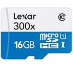 Amazon: Carte Micro SD Lexar Class 10 16Go haute performance à 10,55€