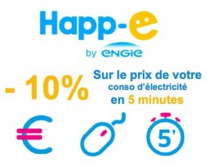 Happ'e: -10% sur le prix de vos consommations d'électricité la 1ère année et -8% la 2ème