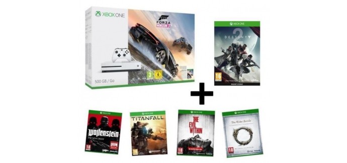 Cdiscount: Pack Xbox One S + 6 jeux (dont Forza Horizon 3 et Destiny 2) à 259,99€