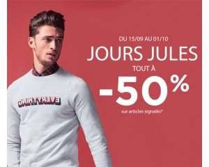 Jules: Jours Jules : tout à - 50% sur une sélection d'articles