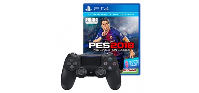 Amazon: PES 2018 sur PS4 + 1 Manette DualShock V2 à 75,99€