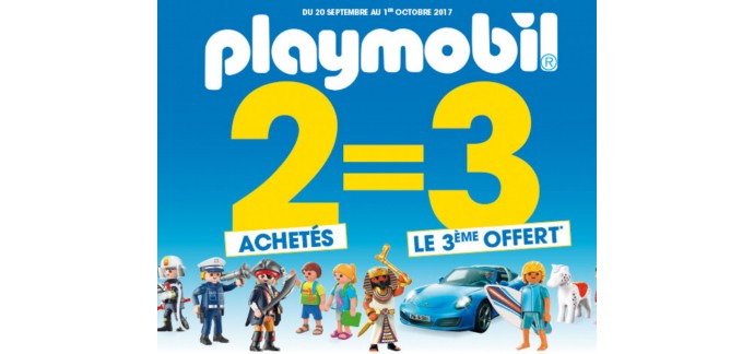 King Jouet: 2 jouets PLAYMOBIL achetés = le 3ème le moins cher offert