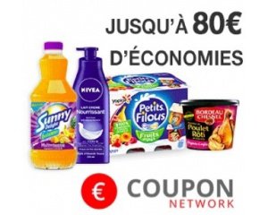 Coupon Network: Jusqu'à 80€ d'économies sur vos courses et marques préférées en magasin