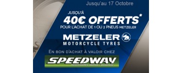 Allopneus: Jusqu'à 40€ à valoir chez Speedway pour l'achat de pneus moto Metzeler