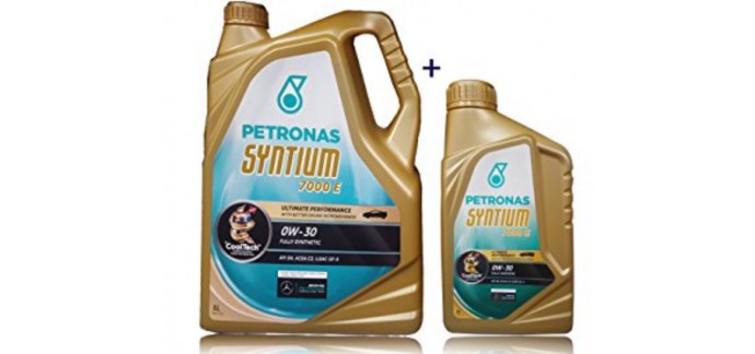 Oscaro: 1 bidon de 5L d'huile moteur Petronas Syntium acheté = 1 bidon d'1L offert