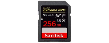 Amazon: Carte Mémoire SDXC Sandisk Extreme Pro 256 Go à 99,99€ au lieu de 192,99€