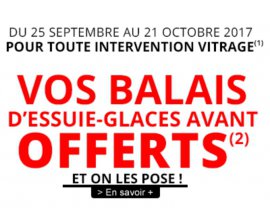 Carglass: Essuie-glaces avant Bosch OFFERTS pour toute intervention vitrage