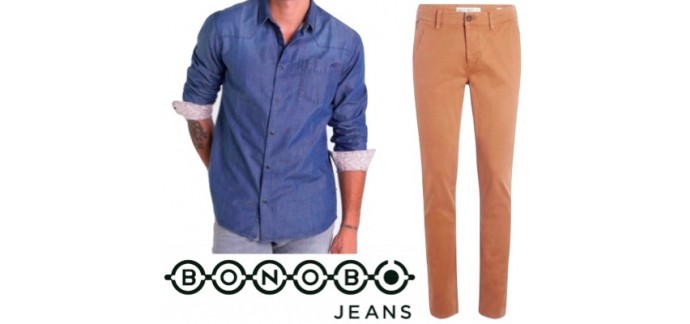 Bonobo Jeans: 1 chemise ou 1 chino acheté = - 30% sur le 2ème