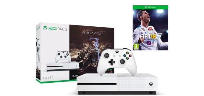 Micromania: Pack Xbox One S 1 To L'Ombre de la Guerre + Fifa 18 à 299,99€