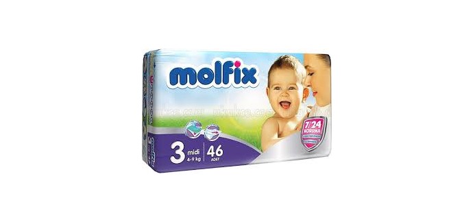 Molfix: 1 échantillon gratuit de couches pour bébé de la marque Molfix