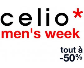 Celio*: Men's Week : -30% ou -50 % sur de nombreux articles pour Homme et -10% supplémentaires dès 79€