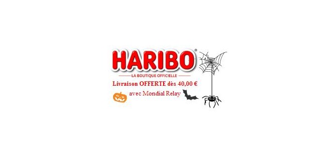 Haribo: Livraison offerte en Point Relais dès 40€ d'achat sur le site