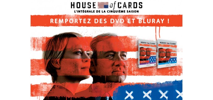 Allociné: 5 Blu-ray & 5 DVD de la série "House of cards - Saison 5" à gagner