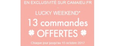 Camaïeu: [Lucky Week-end] 13 commandes offertes chaque jour jusqu'au 15 octobre