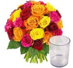 Florajet: Un bouquet de 30 roses multicolores acheté = 1 vase offert