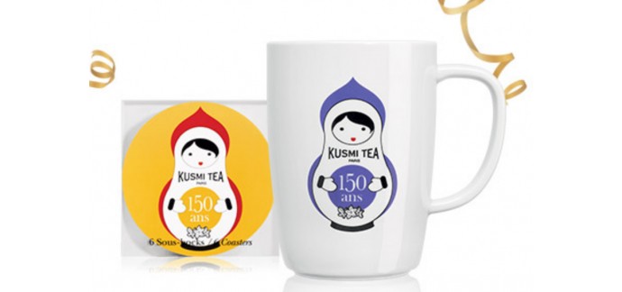 Kusmi Tea: 1 mug 150 ans et un sous-tasse Kusmi Tea en cadeau dès 60€ d'achat