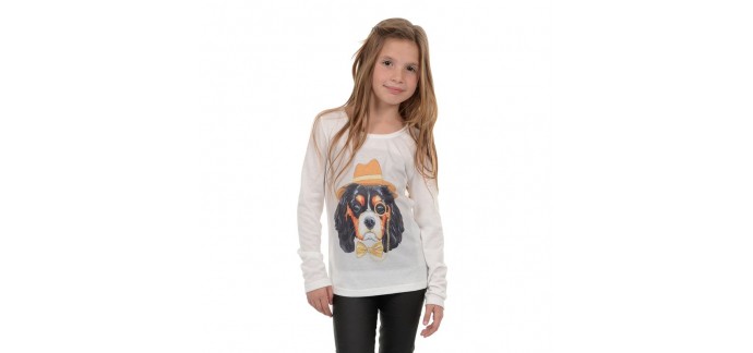 3 Suisses: T-shirt à manches longues fille Mini Molly à 13,74€ 