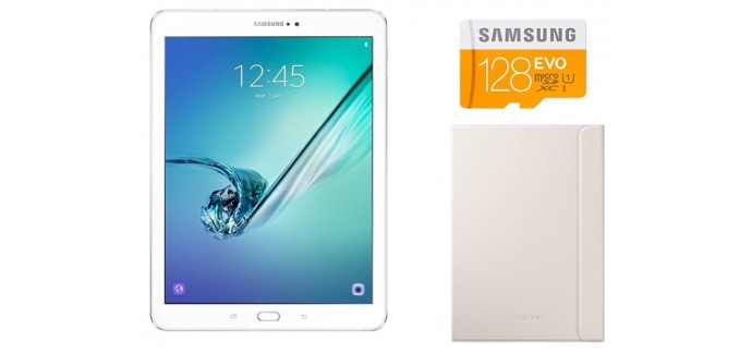Amazon: Tablette Samsung Galaxy Tab S2 9,7" Blanc + Carte SD 128 Go + Housse à 369€