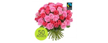 Aquarelle: Bouquet de 50 roses à 25€ au lieu de 34,50€