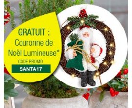 Bakker.com: 1 couronne de Noël lumineuse offerte dès 25 d'achat