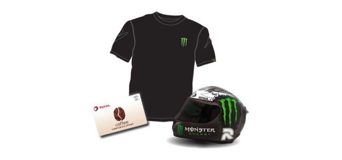 Coca Cola: 60 lots Monster et Total (casque de moto, t-shirts, casquettes...) à gagner