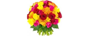 Florajet: Bouquet de 60 Roses multicolores à 39,90€ au lieu de 43,90€