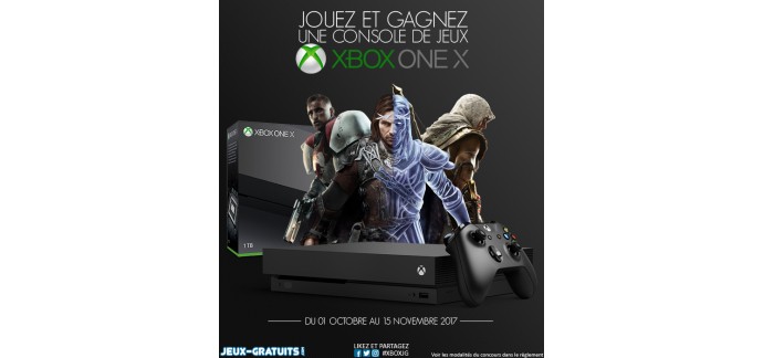 Jeux-Gratuits.com: 1 console Xbox One à gagner par tirage au sort