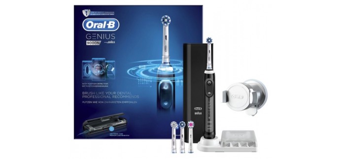 Amazon: Brosse à Dents Électrique Oral-B Braun Genius 9000 à 71,99€ (dont 40€ via ODR)