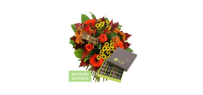 Florajet: 1 bouquet Eclat d'Automne acheté = 1 boîte de chocolats rochers offerte