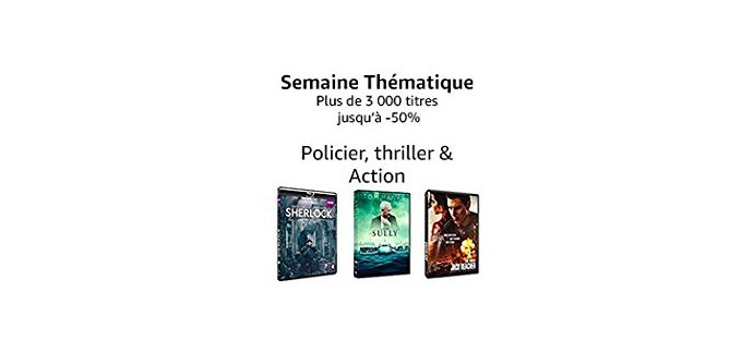 Amazon: 3000 DVD & Blu-ray Policier, thriller & Action jusqu'à -50%
