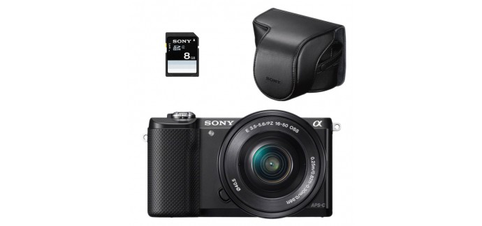 LDLC: Appareil Photo hybride Sony Alpha 5000 + SD 8Go + étui passe de 369,95 à 299,95€